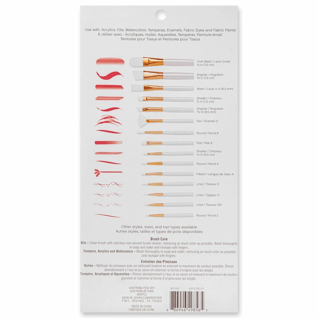 Cheap 🛒 White Taklon 15 Piece Brush Pack by Craft Smart® 👍 - Image 4