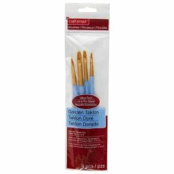 Buy 🎉 Filbert Golden Taklon Brush Set By Craft Smart®, 4 Pack 🛒