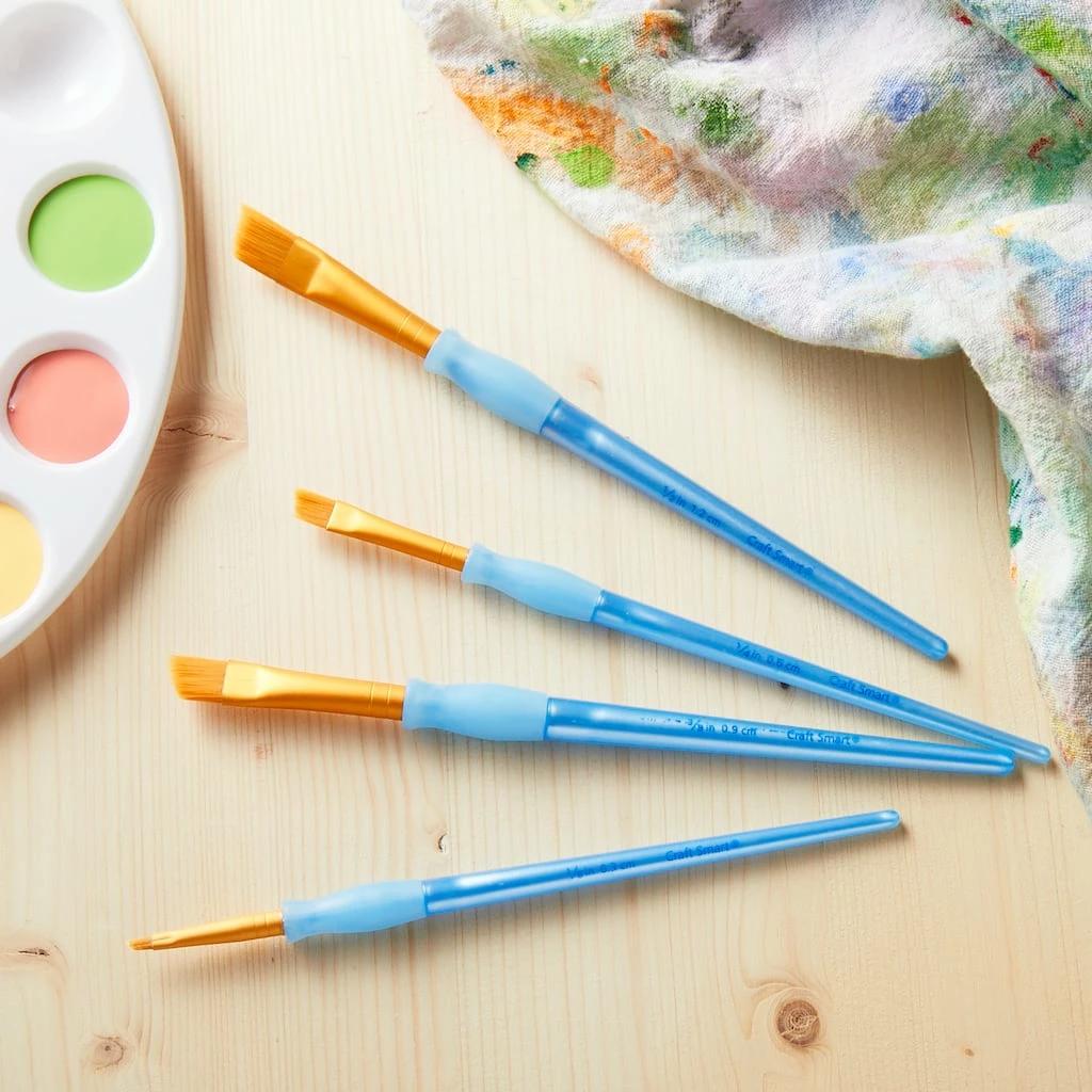 Wholesale ๐ Golden Taklon Angular 4 Piece Brush Set by Craft Smart® โ๏ธ - Image 2