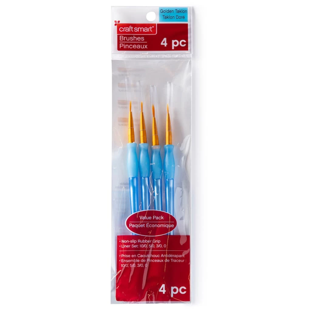 Hot Sale π Golden Taklon Detail Brush Set By Craft Smart®, 4 Pack π