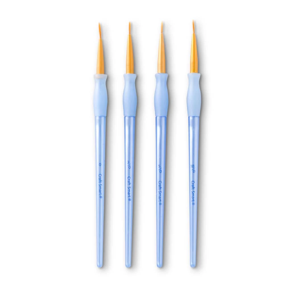Hot Sale π Golden Taklon Detail Brush Set By Craft Smart®, 4 Pack π - Image 3