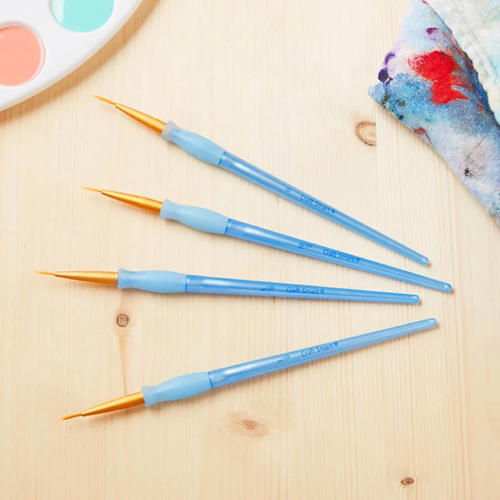 Hot Sale π Golden Taklon Detail Brush Set By Craft Smart®, 4 Pack π - Image 2