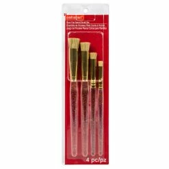 Wholesale ⌛ Short Flat Stencil Brush Set by Craft Smart®, 4 Pack 🔔