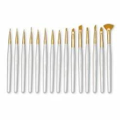 Best deal 🔥 6 Packs: 15 ct. (90 total) Golden Taklon Mini Brush Variety Set by Craft Smart® 🎉
