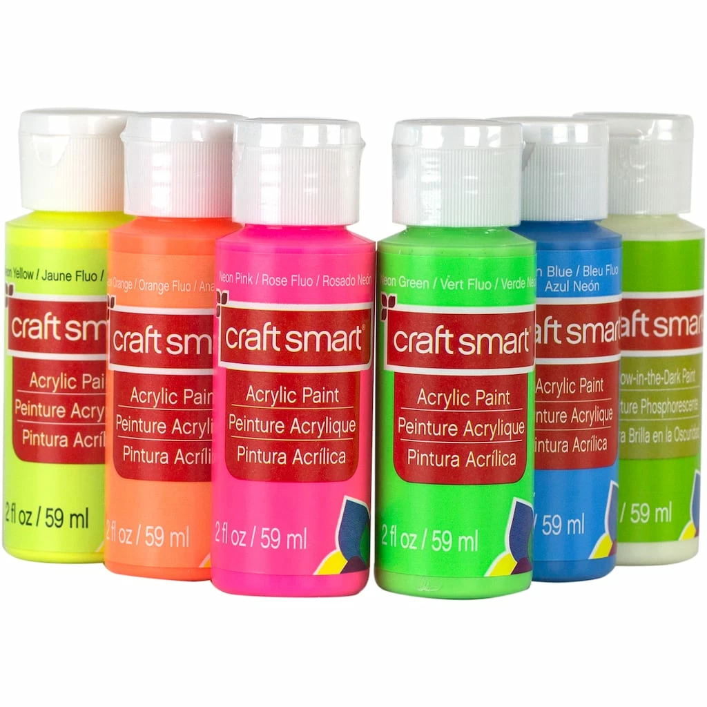 Budget π Neon Glow Acrylic Paint Value Set By Craft Smart® βοΈ