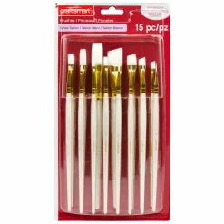 New 🧨 White Taklon Super Value Paintbrush Pack By Craft Smart® ❤️