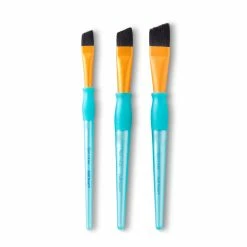 Best Sale 🎁 Black Taklon Angular Brushes Value Pack By Craft Smart® 🔔