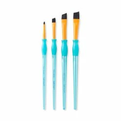 Brand new 😍 Black Taklon Angular Brushes 4-Piece Value Pack By Craft Smart® 🔔