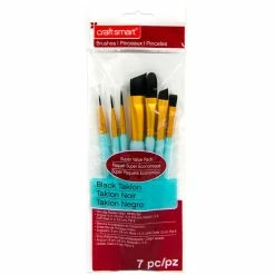 Wholesale 😉 Black Taklon Angular Variety Brushes Super Value Pack By Craft Smart® 👏