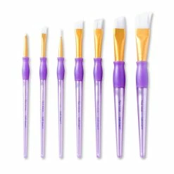 Best deal 👍 White Taklon Angular Brushes Super Value Pack By Craft Smart® ⭐