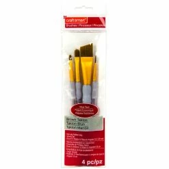 Hot Sale ⌛ 9 Packs: 4 ct. (36 total) Brown Taklon Angular Variety Brushes Value Pack By Craft Smart® 🔥