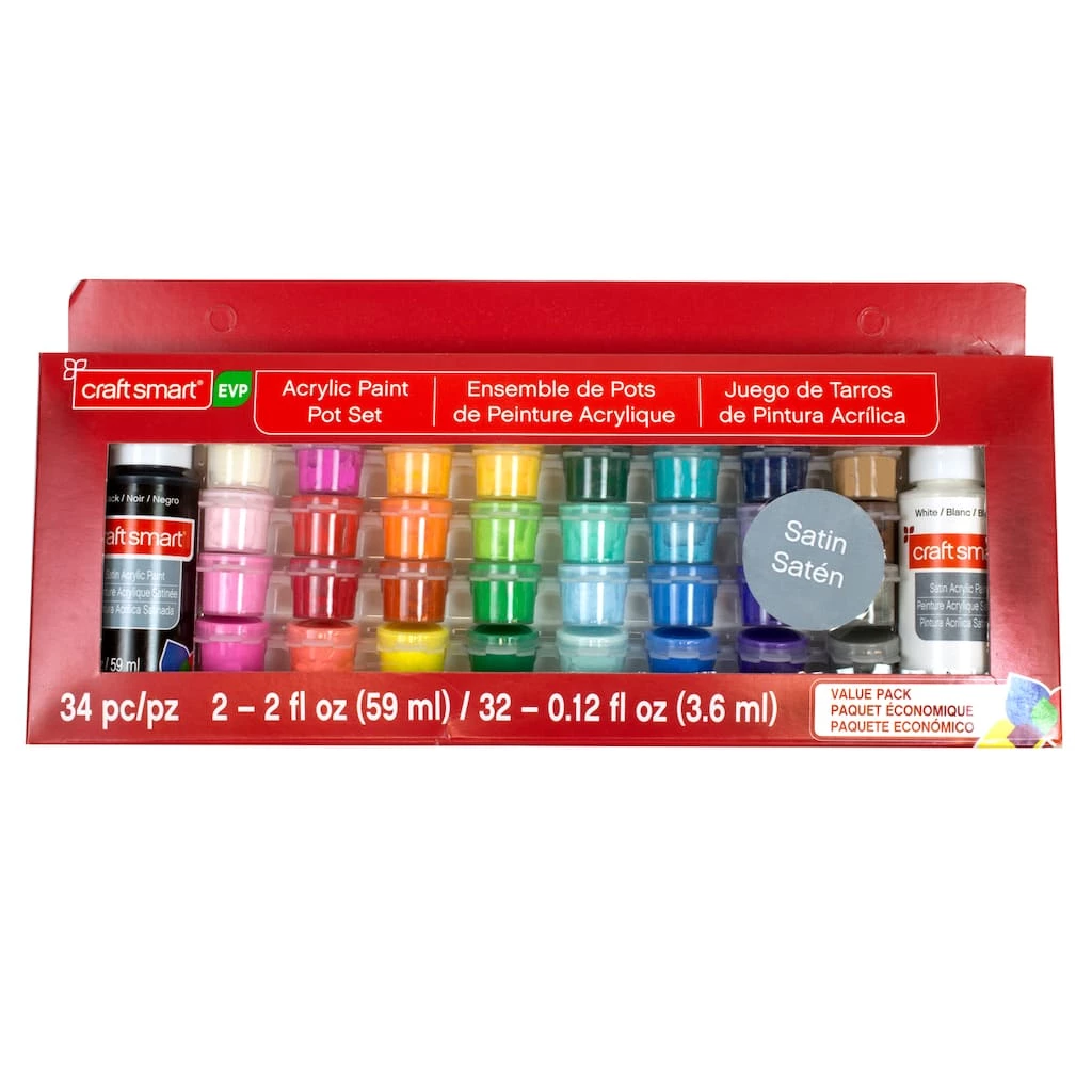 Cheap π Satin Acrylic Paint Pot Value Pack by Craft Smart® π - Image 2