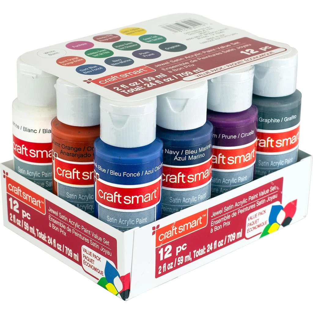 Outlet π Satin Jewel Tones Acrylic Paint Value Set by Craft Smart® π - Image 4