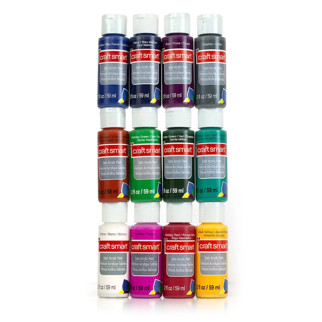 Outlet π Satin Jewel Tones Acrylic Paint Value Set by Craft Smart® π - Image 3