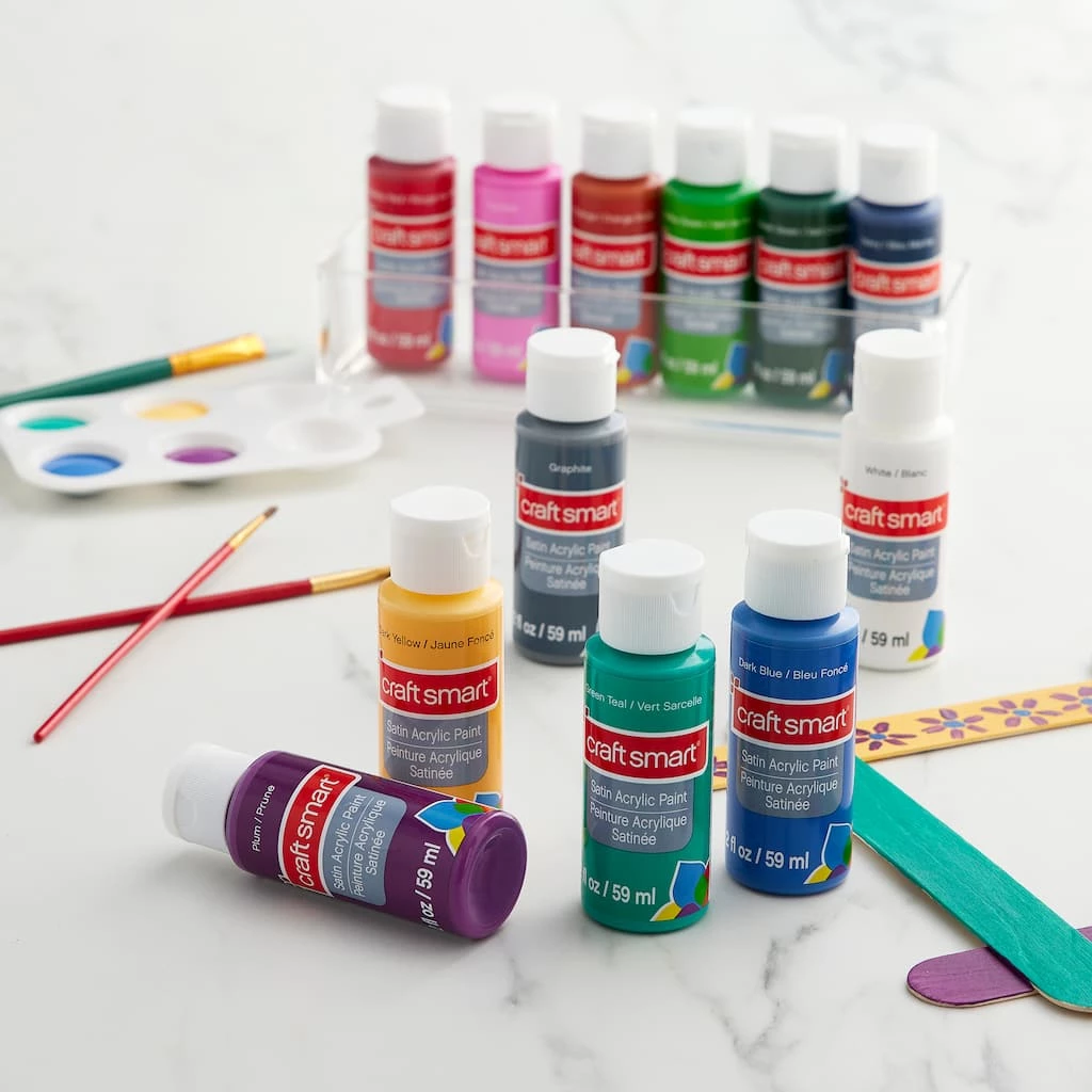 Outlet π Satin Jewel Tones Acrylic Paint Value Set by Craft Smart® π - Image 2