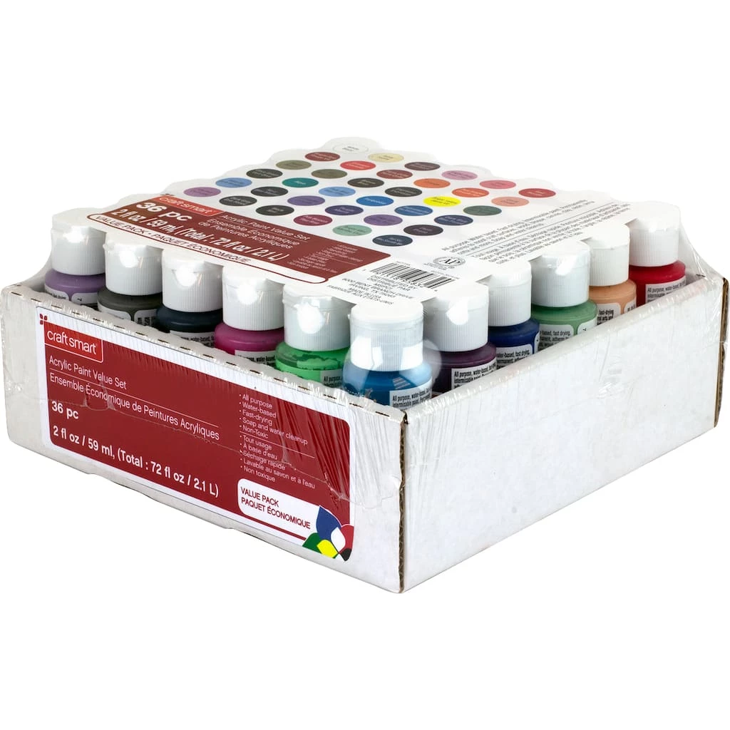 Deals ❤️ 6 Pack: 36 ct. (216 total) Acrylic Paint Value Set by Craft Smart® ⌛ - Image 5