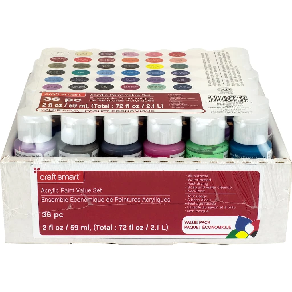 Deals ❤️ 6 Pack: 36 ct. (216 total) Acrylic Paint Value Set by Craft Smart® ⌛ - Image 4