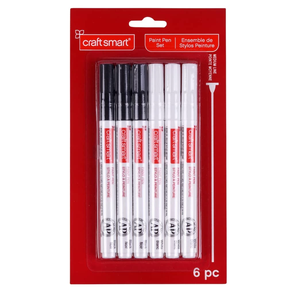 Buy π― 12 Packs: 6 ct. (72 total) Black & White Paint Pen Set by Craft Smart® π₯