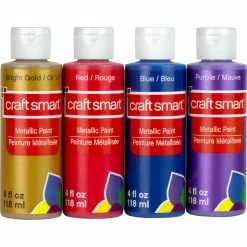 Promo ⭐ 6 Packs: 4 ct. (24 total) Bright Metallic Paint Set by Craft Smart™ 👍