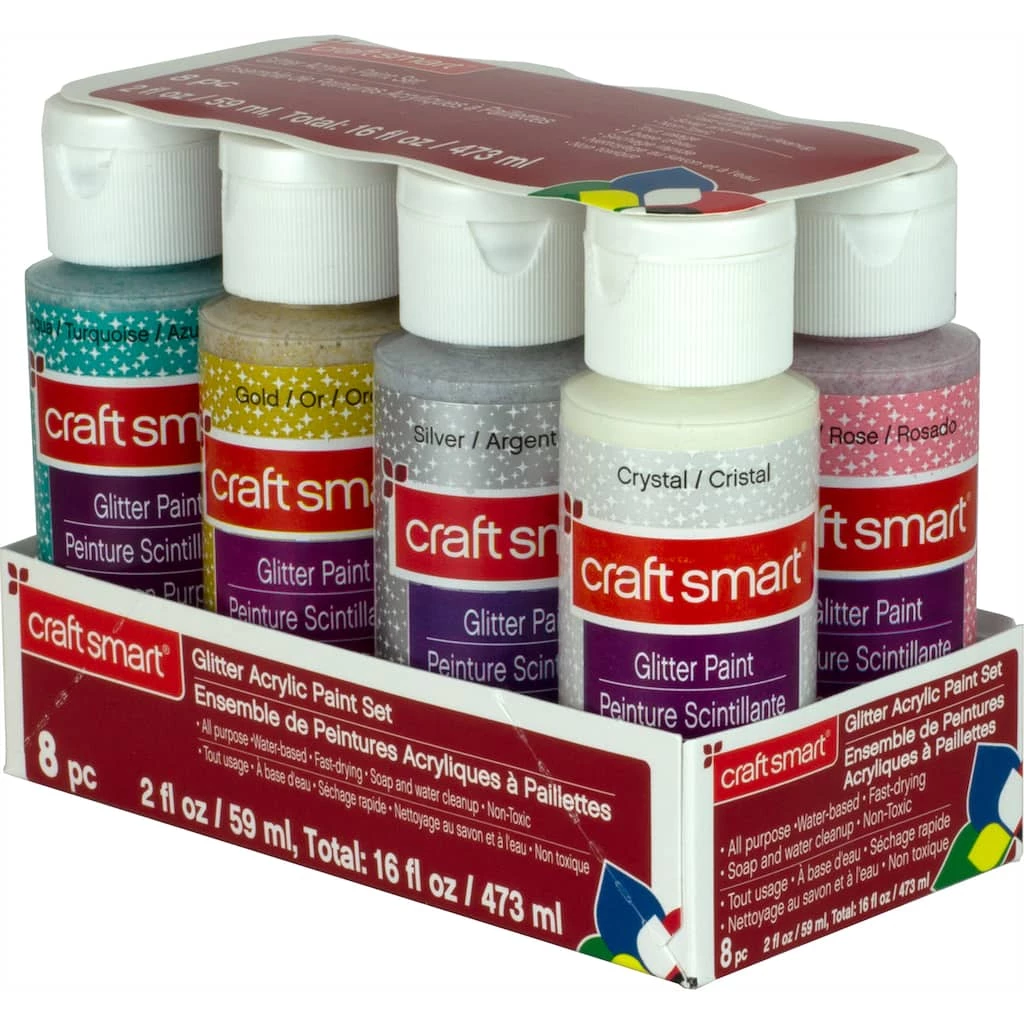 Wholesale π 6 Packs: 8 ct. (48 total) Glitter Acrylic Paint Set Value Pack by Craft Smart® π€© - Image 2