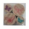 Brand new ⌛ 24 Pack: Butterfly Round Wood Stamps by Craft Smart™ ✨