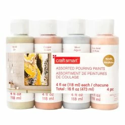 New ✔️ 6 Packs: 4 ct. (24 total) Metallic Pouring Paint Set by Craft Smart® 🛒