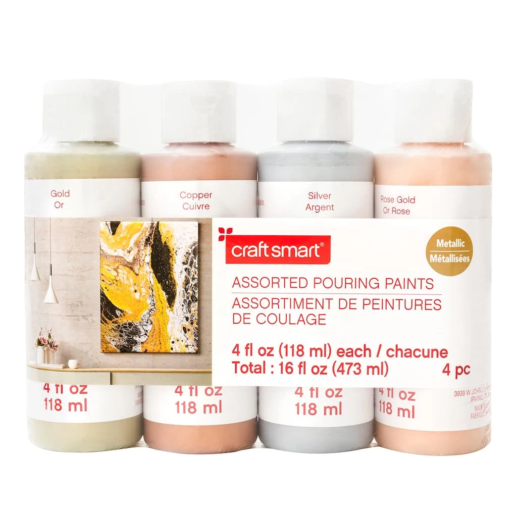New βοΈ 6 Packs: 4 ct. (24 total) Metallic Pouring Paint Set by Craft Smart® π