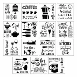 New 🧨 Coffee & Wine Stencils by Craft Smart®, 12" x 12" 😉
