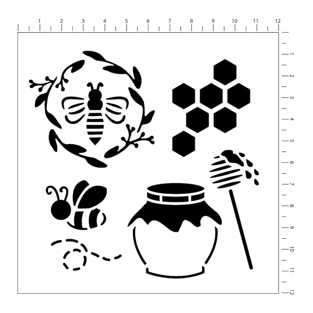 Top 10 π 6 Pack: Bees & Honey Stencils by Craft Smart®, 12" x 12" π₯° - Image 3