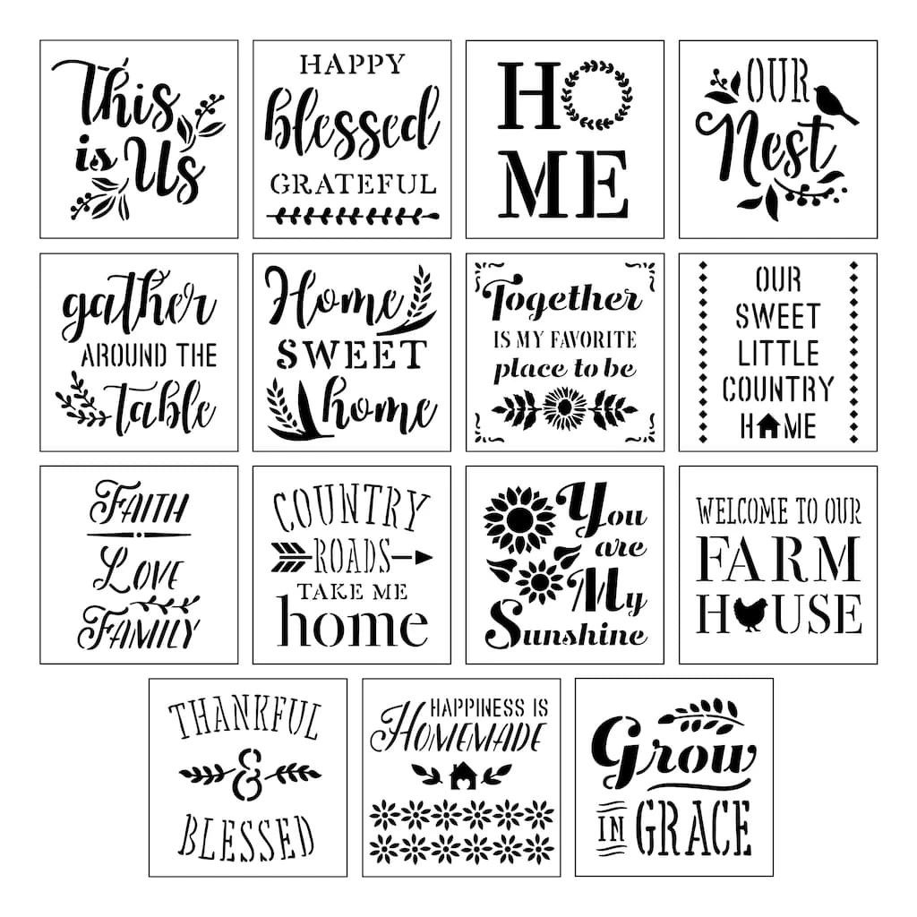 Best Pirce π Home Sentiments Stencils by Craft Smart®, 12" x 12" π