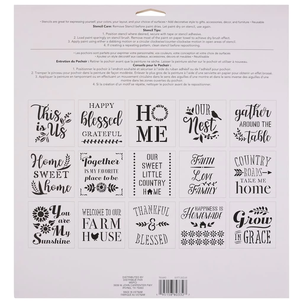 Best Pirce π Home Sentiments Stencils by Craft Smart®, 12" x 12" π - Image 4