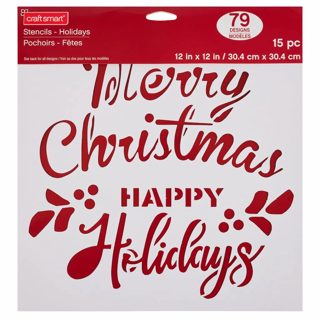 Outlet π 6 Pack: Holidays Stencils by Craft Smart®, 12" x 12" β - Image 2