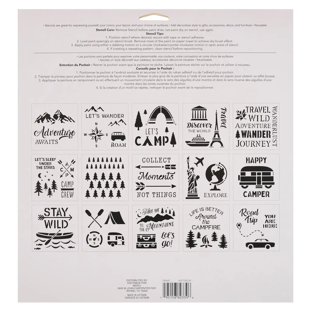 Best reviews of β¨ 6 Pack: Camping & Travel Stencils by Craft Smart®, 12" x 12" π - Image 4