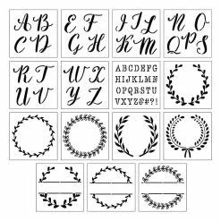New 🥰 6 Pack: Alphabet Monogram Stencils by Craft Smart®, 12" x 12" 😉