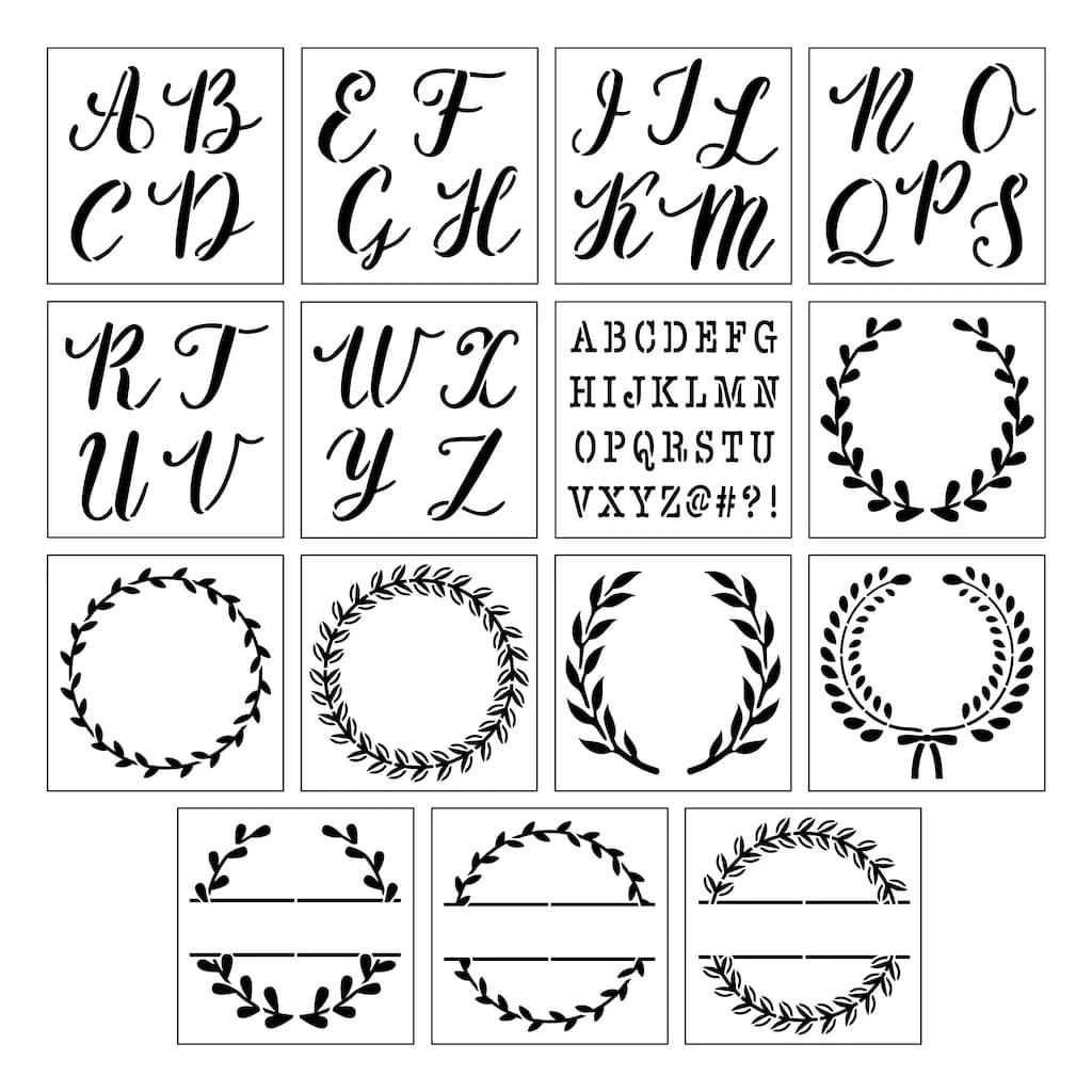 Best deal ❤️ Alphabet Monogram Stencils by Craft Smart®, 12" x 12" ⌛