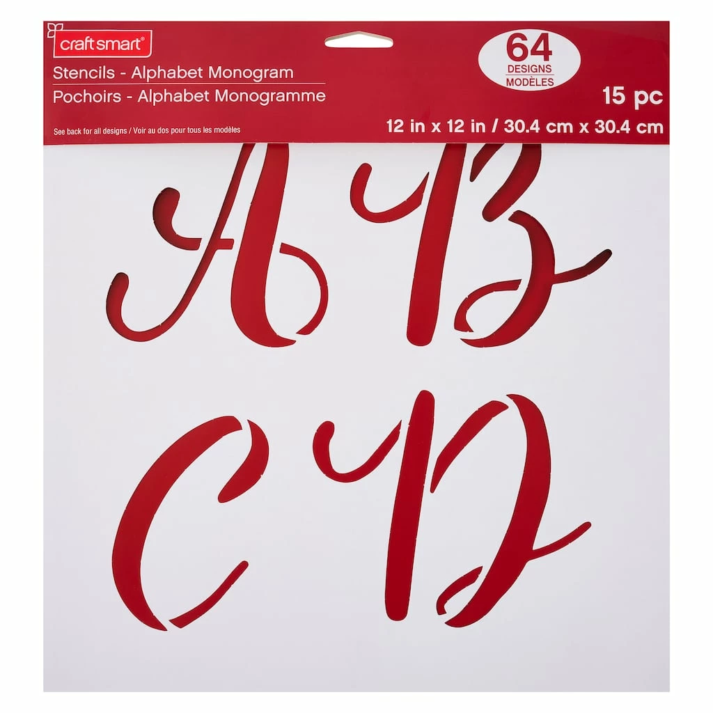 Best deal ❤️ Alphabet Monogram Stencils by Craft Smart®, 12" x 12" ⌛ - Image 2