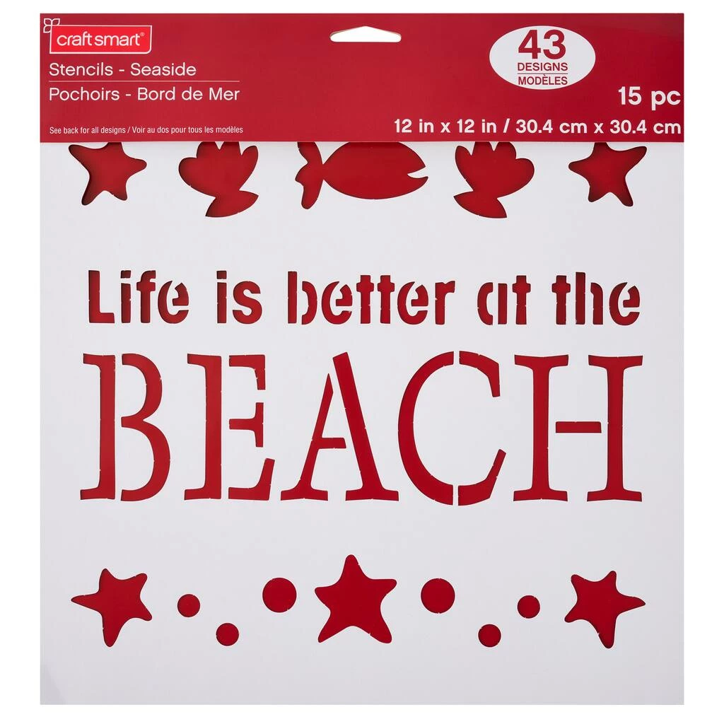 Budget 👏 Seaside Stencils by Craft Smart®, 12" x 12" ⭐ - Image 2