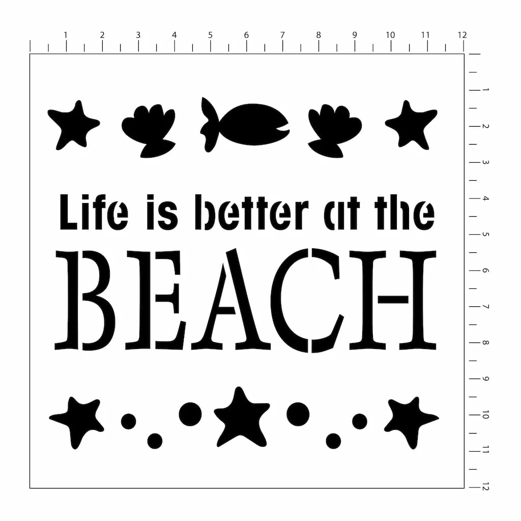 Budget 👏 Seaside Stencils by Craft Smart®, 12" x 12" ⭐ - Image 3
