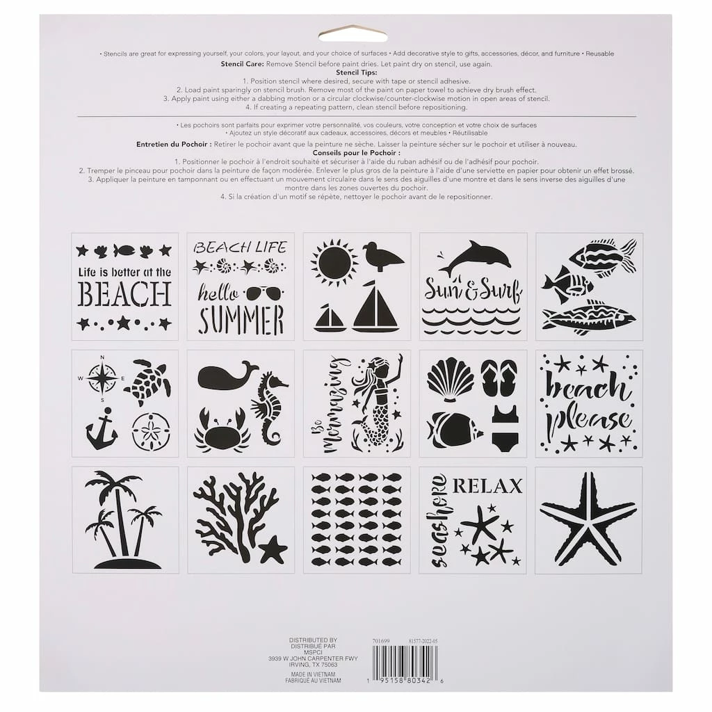 Budget 👏 Seaside Stencils by Craft Smart®, 12" x 12" ⭐ - Image 4