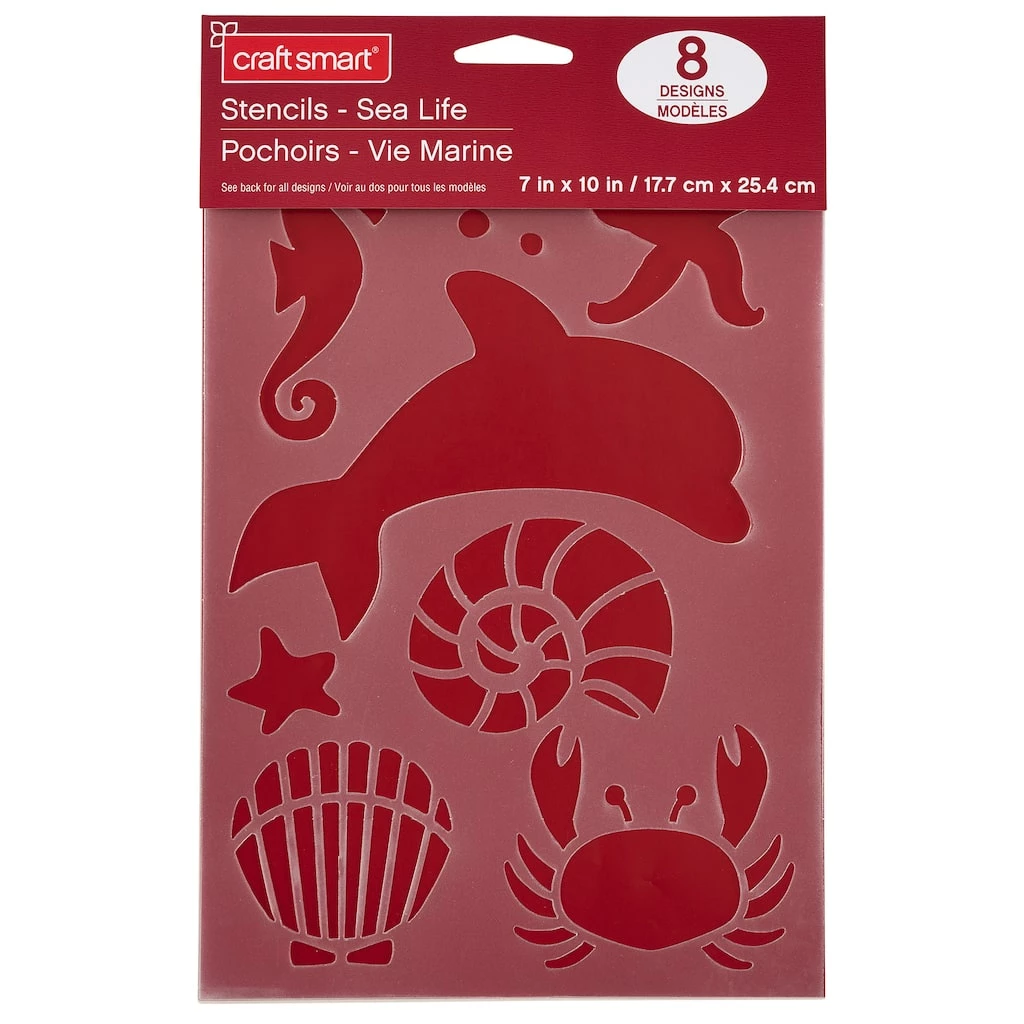 New π― 12 Pack: Sea Life Stencils by Craft Smart®, 7" x 10" π