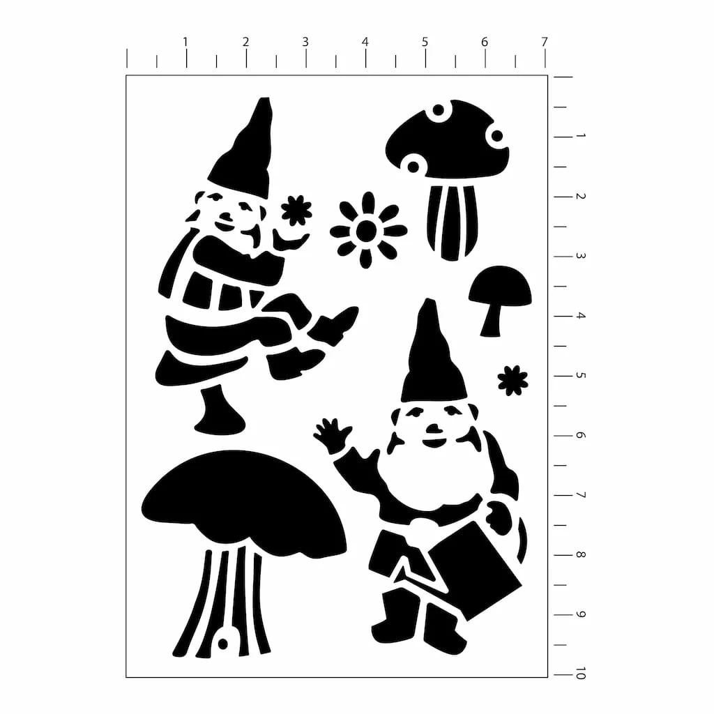 Best Sale ❤️ 12 Pack: Gnome Stencils by Craft Smart®, 7" x 10" 🧨 - Image 2