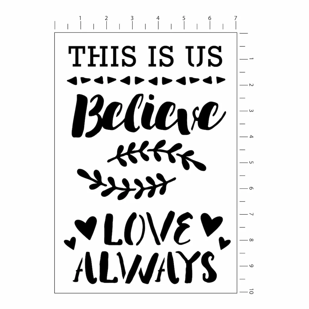 New π 12 Pack: Believe Stencils by Craft Smart®, 7" x 10" π - Image 2