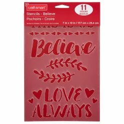 New 🎁 12 Pack: Believe Stencils by Craft Smart®, 7" x 10" 😀