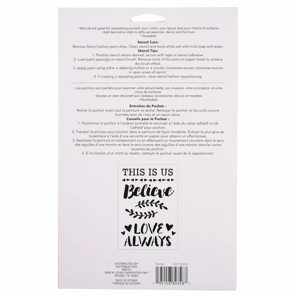 New π 12 Pack: Believe Stencils by Craft Smart®, 7" x 10" π - Image 3