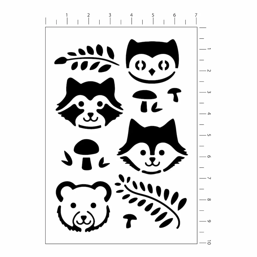 Coupon π₯ Woodland Animal Stencils, 7" x 10" by Craft Smart® β