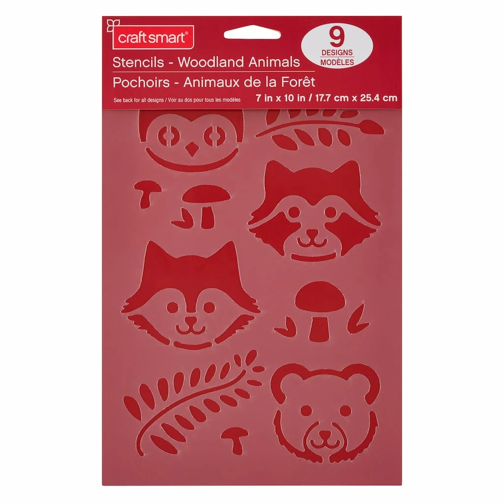 New π 12 Pack: Woodland Animal Stencils, 7" x 10" by Craft Smart® π - Image 2