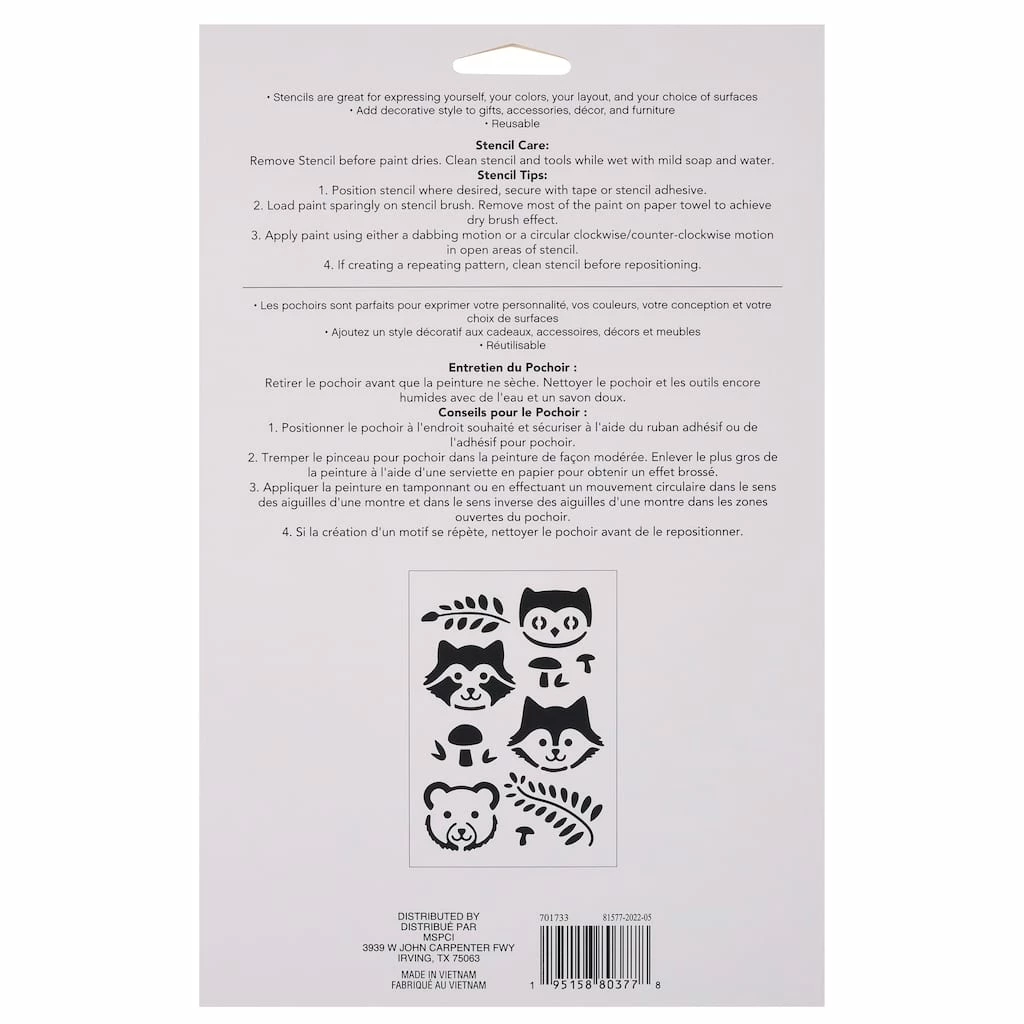 New π 12 Pack: Woodland Animal Stencils, 7" x 10" by Craft Smart® π - Image 3