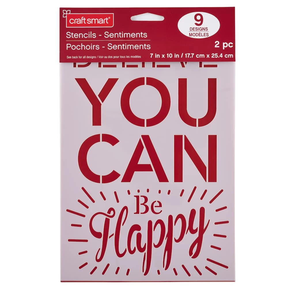 Flash Sale π 12 Pack: Sentiments Plastic Stencils, 7" x 10" by Craft Smart® π - Image 2