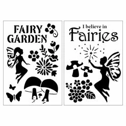 Discount 🎉 Fairy Garden Plastic Stencils, 7" x 10" by Craft Smart® 🛒