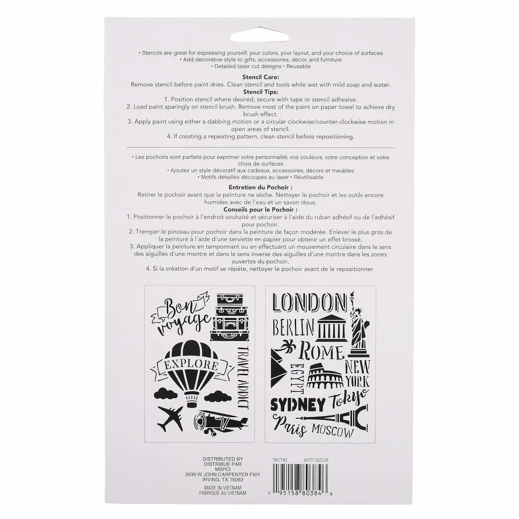Hot Sale ⭐ 12 Pack: Travel Plastic Stencils, 7" x 10" by Craft Smart® 🧨 - Image 4